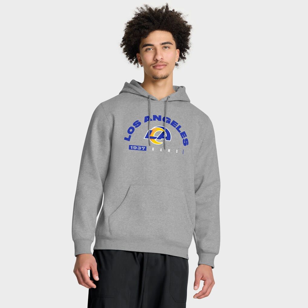 Men 2026 NFL Los Angeles Rams Grey Hoodie hooded style 01->los angeles rams->NFL Jersey